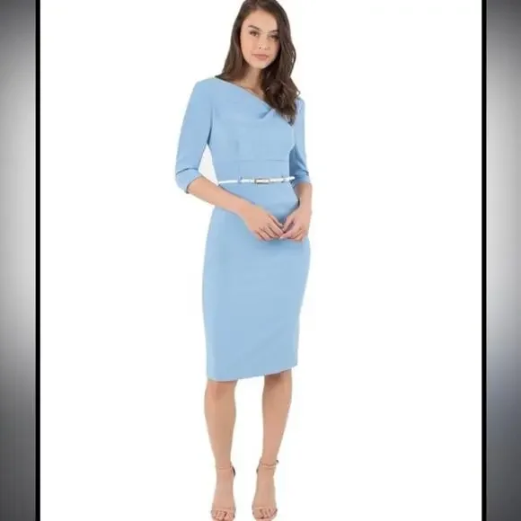 NWT Black halo Jackie O 3/4 sleeve sheath dress size 6 - Picture 1 of 6